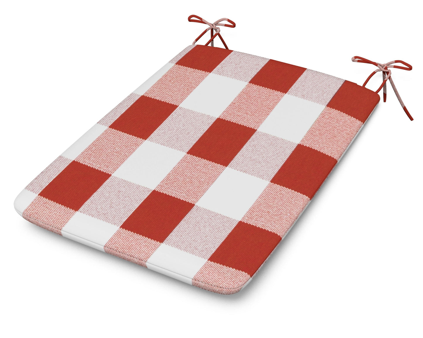 POLYWOOD 1100 Plaza Seat Pad — Buffalo Plaid Crimson