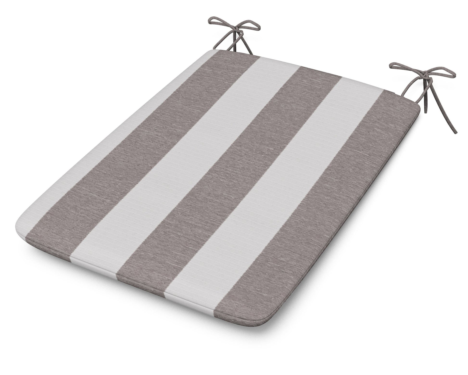 POLYWOOD 1100 Plaza Seat Pad — Cabana Stripe Grey Mist