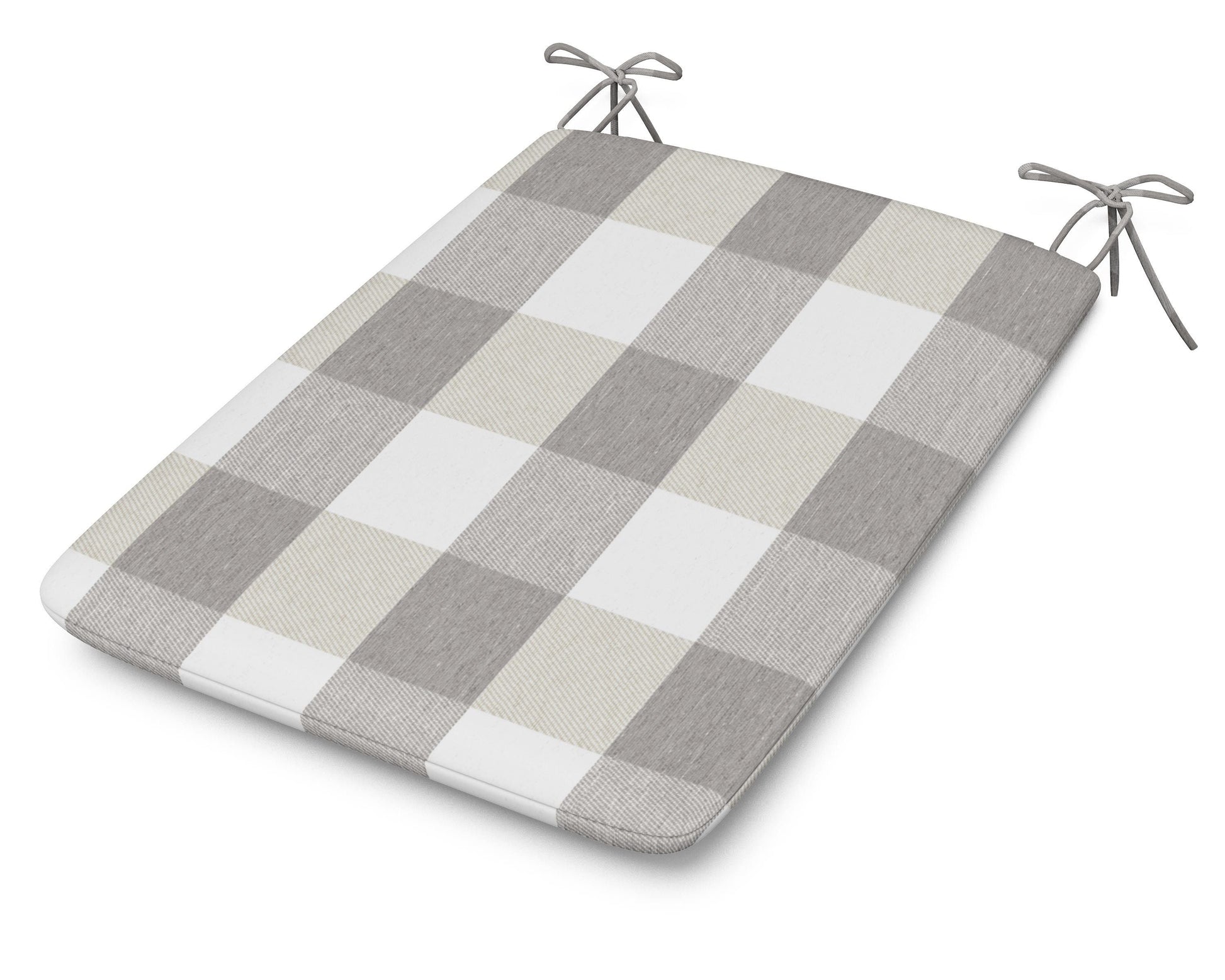POLYWOOD 1100 Plaza Seat Pad — Buffalo Plaid Grey Mist