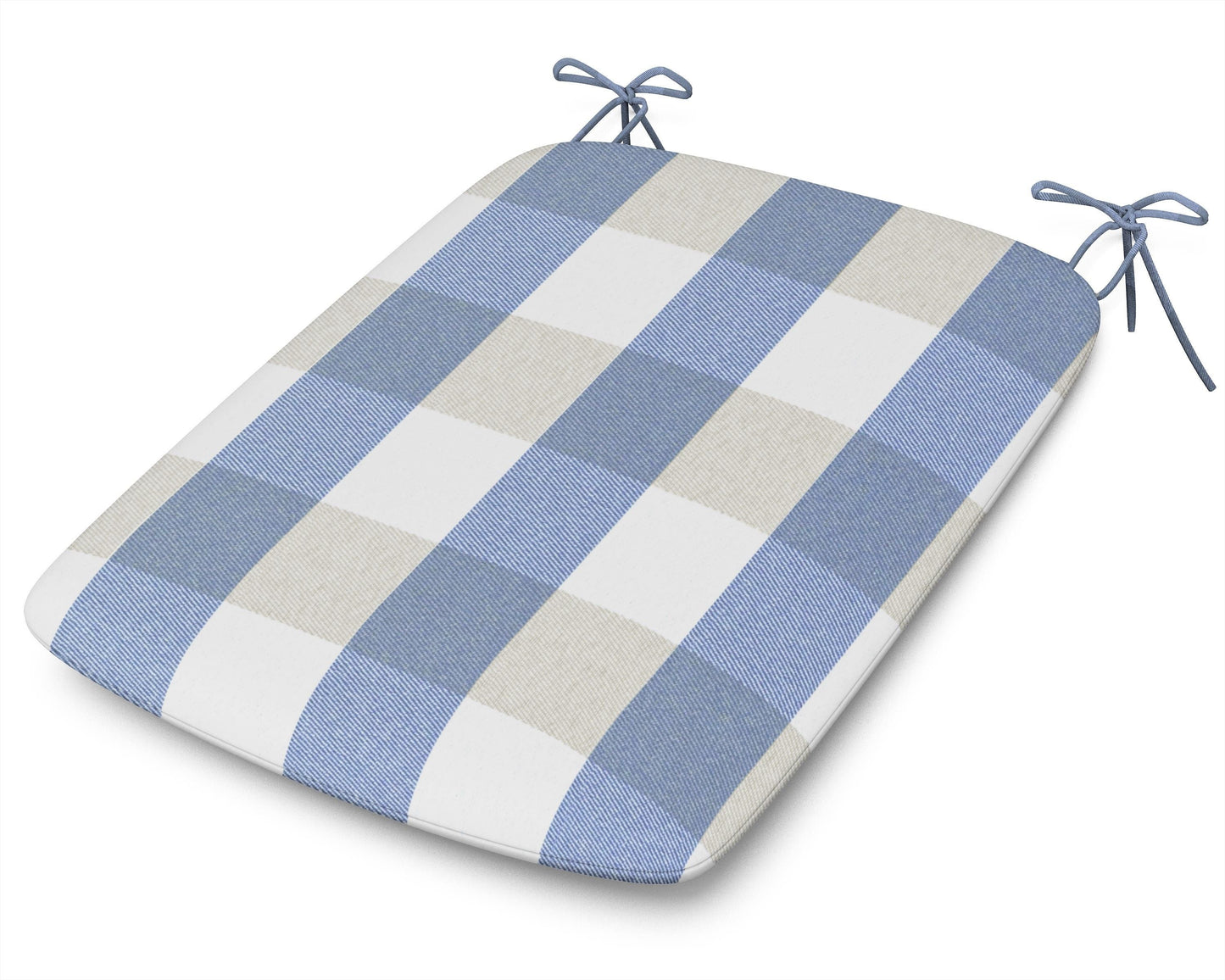 POLYWOOD 1120 Urban Seat Pad — Buffalo Plaid Sky Blue