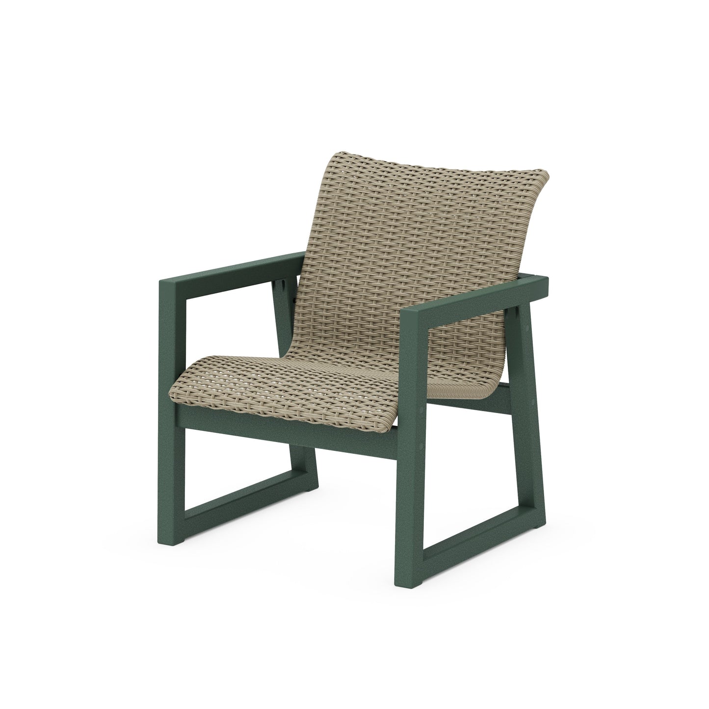 POLYWOOD EDGE Woven Lounge Chair — Green / Dune Grass