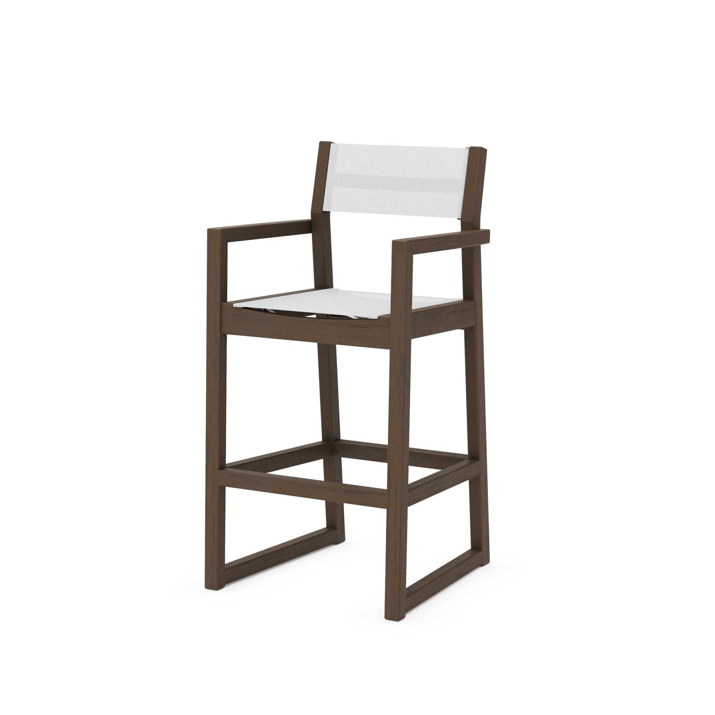 POLYWOOD EDGE Sling Bar Arm Chair — Kona / White Sling