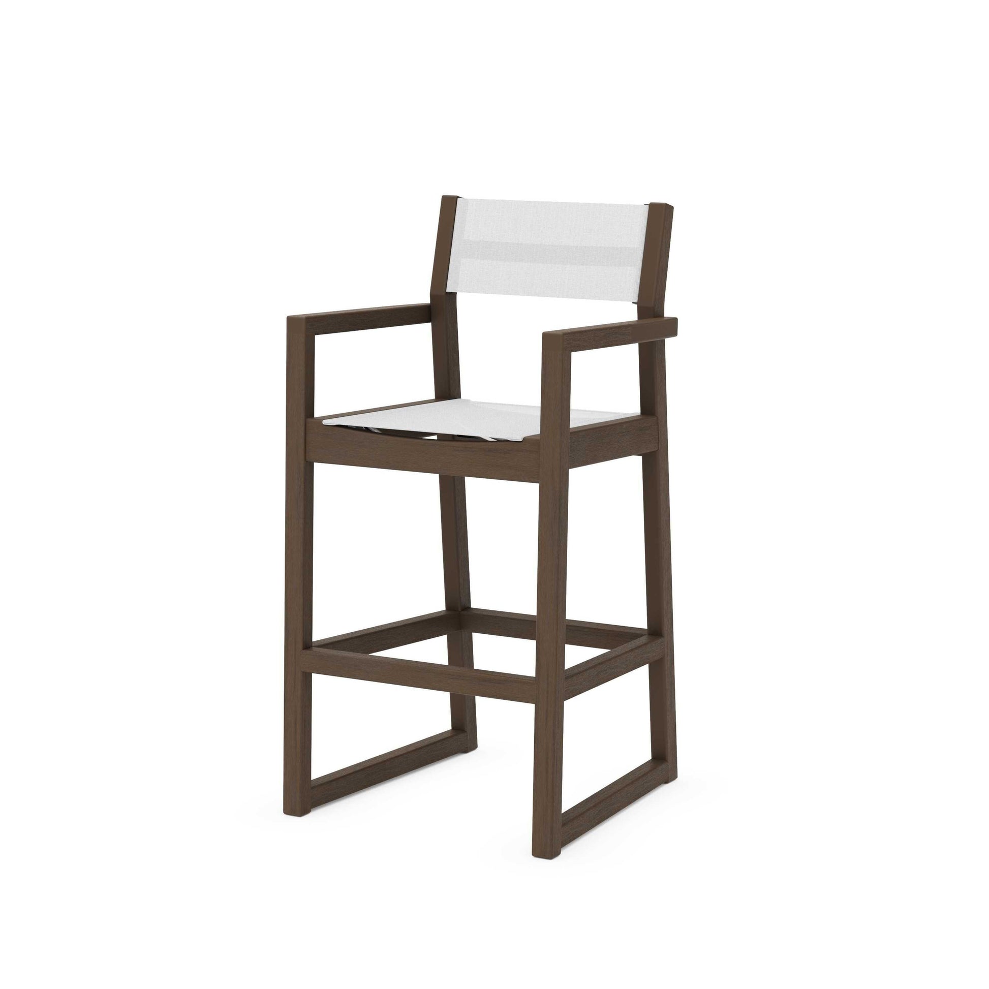 POLYWOOD EDGE Sling Bar Arm Chair — Kona / White Sling