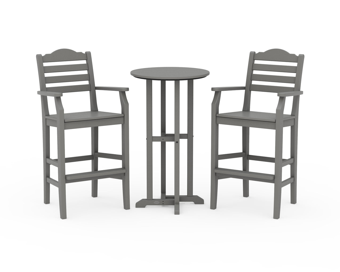 POLYWOOD Savannah 3-Piece Farmhouse Bar Set — Slate Grey