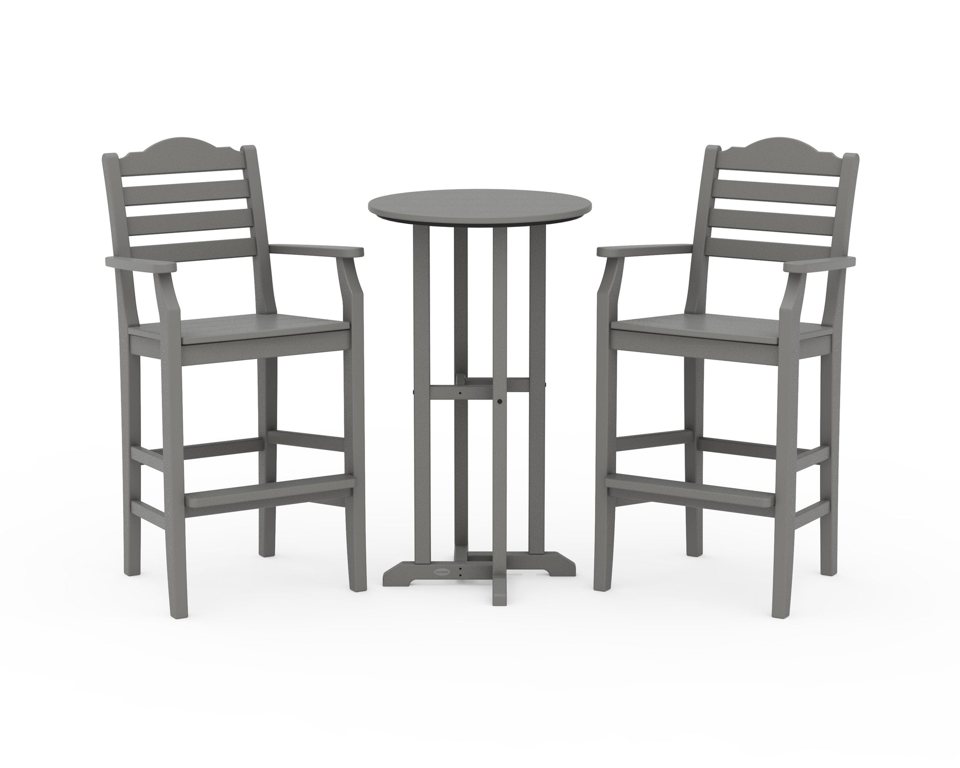 POLYWOOD Savannah 3-Piece Farmhouse Bar Set — Slate Grey
