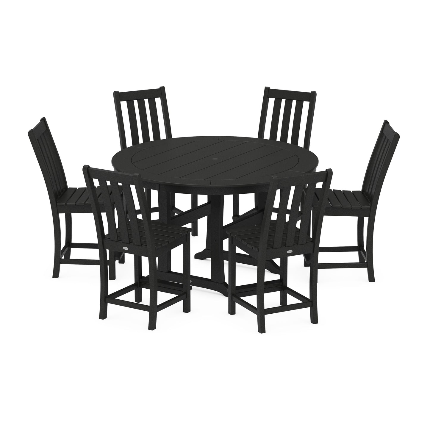 POLYWOOD Vineyard 7-Piece Side Chair Round Counter Set
