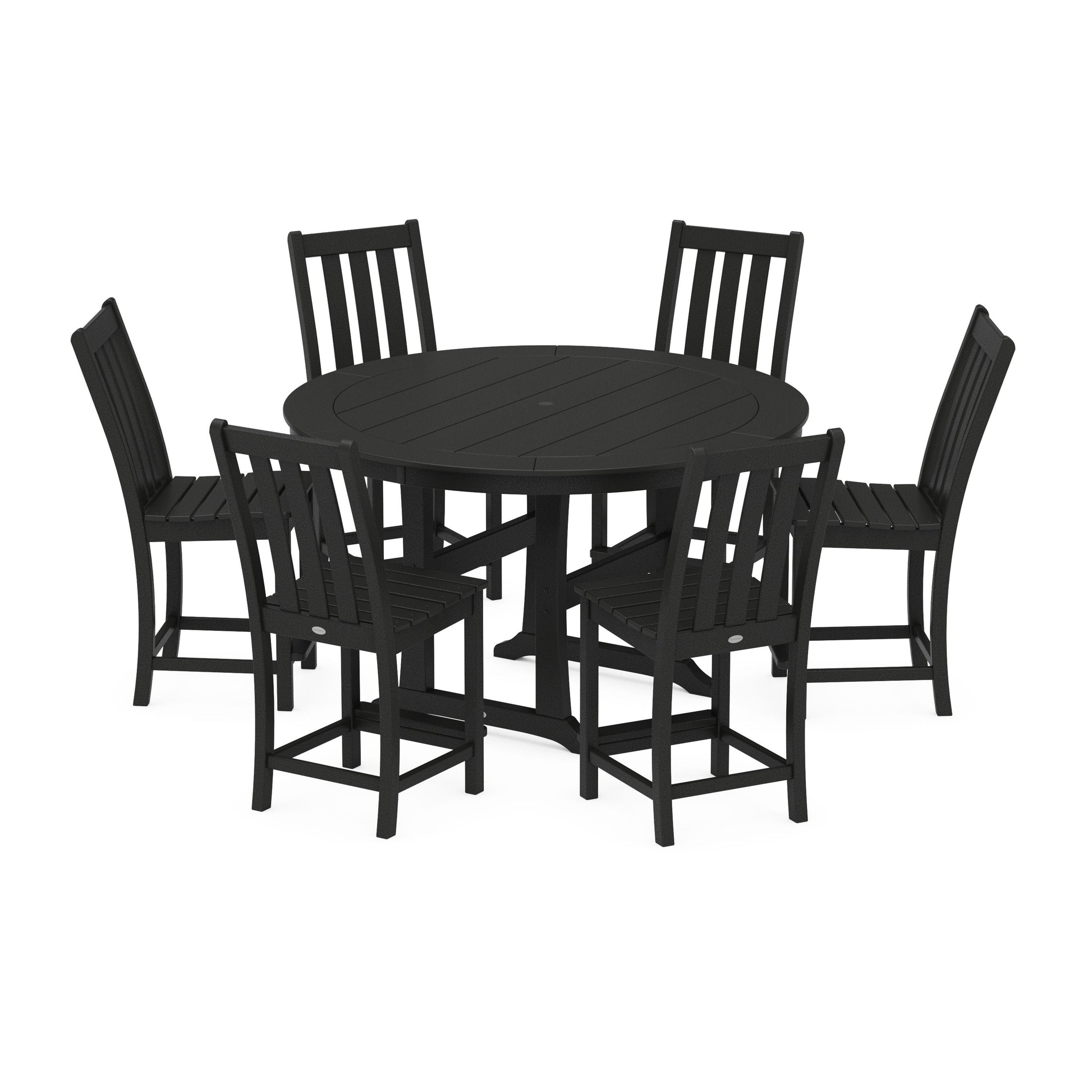 POLYWOOD Vineyard 7-Piece Side Chair Round Counter Set