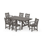 POLYWOOD Chippendale 7-Piece Rustic Farmhouse Dining Set — Driftwood