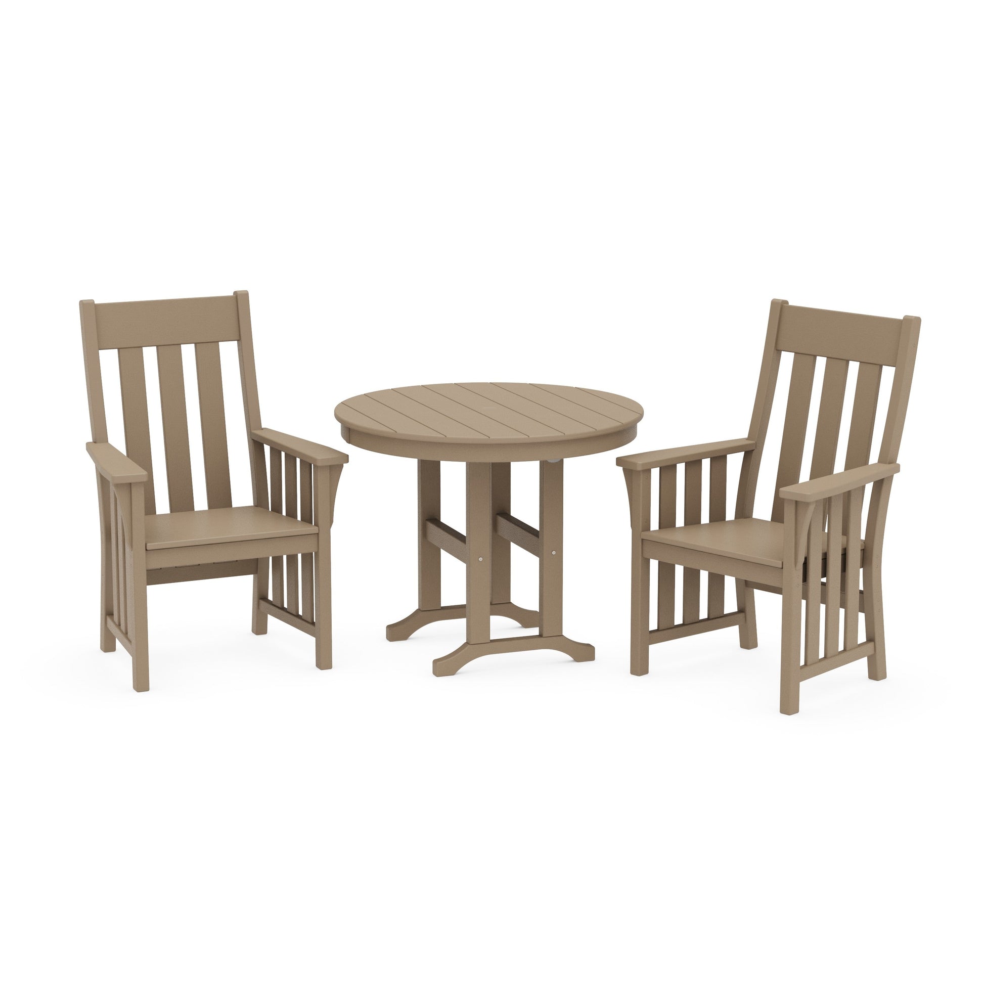 POLYWOOD Acadia 3-Piece Farmhouse Dining Set — Vintage Sahara