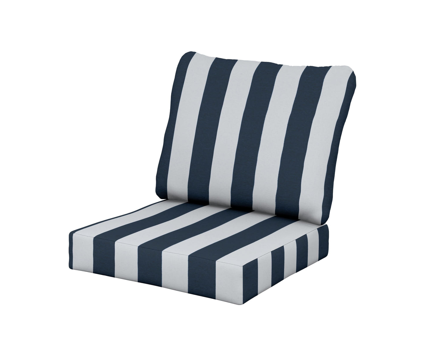 POLYWOOD Baffle Seat/Back Cushion — Cabana Stripe Marine Indigo