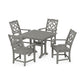 POLYWOOD Chinoiserie 5-Piece Farmhouse Dining Set with Trestle Legs — Slate Grey
