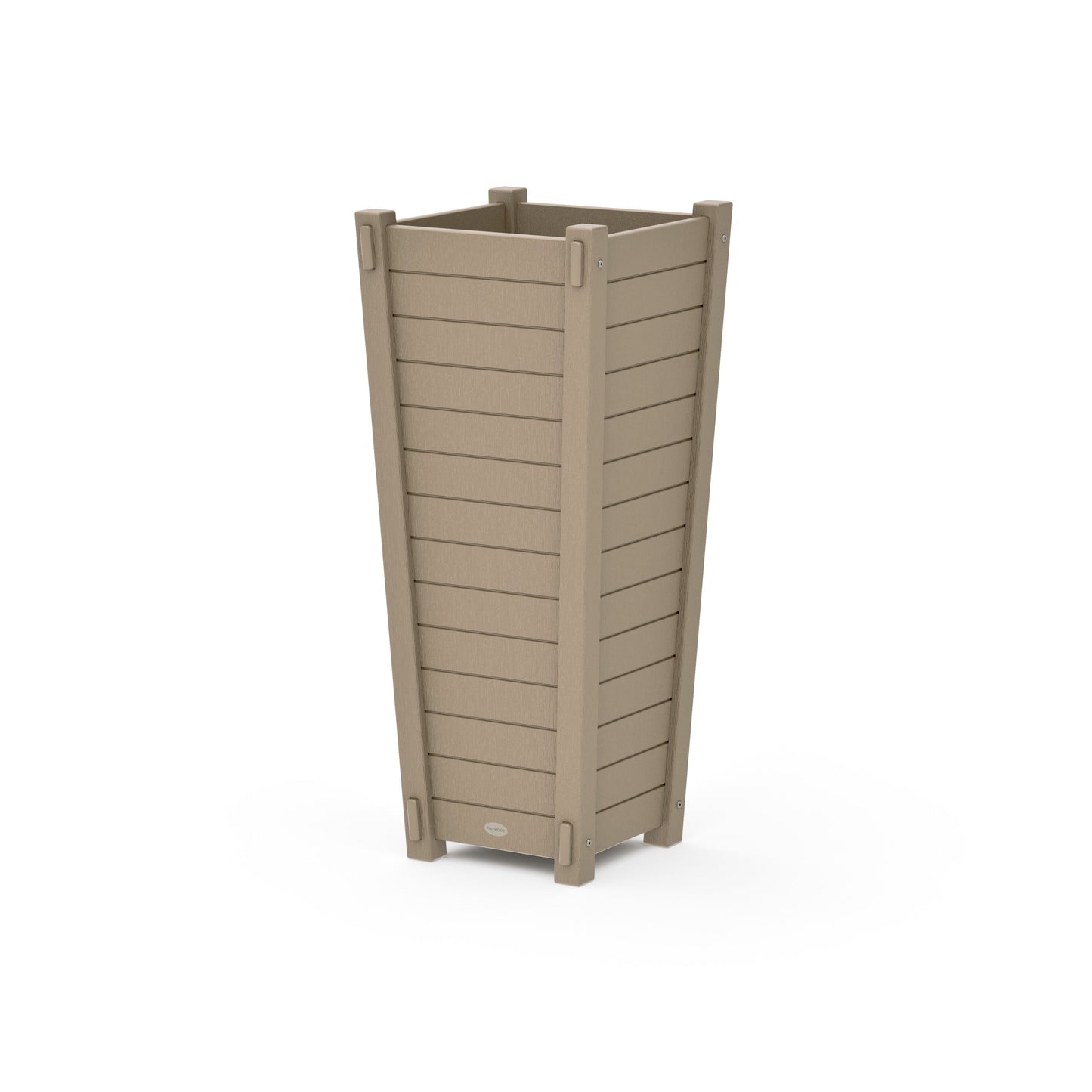 POLYWOOD Nautical Tapered Square Tall Planter Box — Vintage Sahara