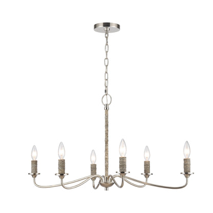 ABACA 32'' WIDE 6-LIGHT CHANDELIER  -  FREE SHIPPING !!!
