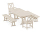 POLYWOOD Braxton 5-Piece Dining Set with Trestle Legs — Sand
