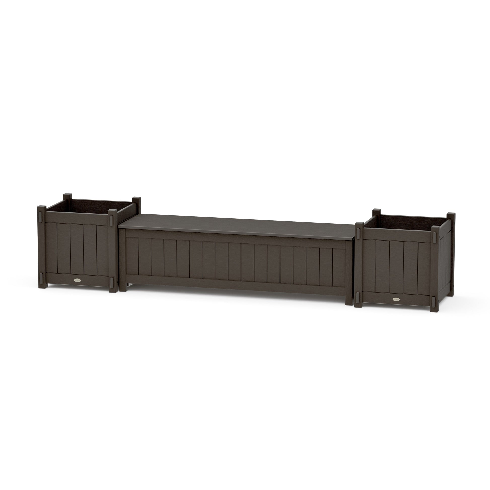 POLYWOOD 60" Vineyard Straight Planter Storage Bench Set- Large — Vintage Coffee