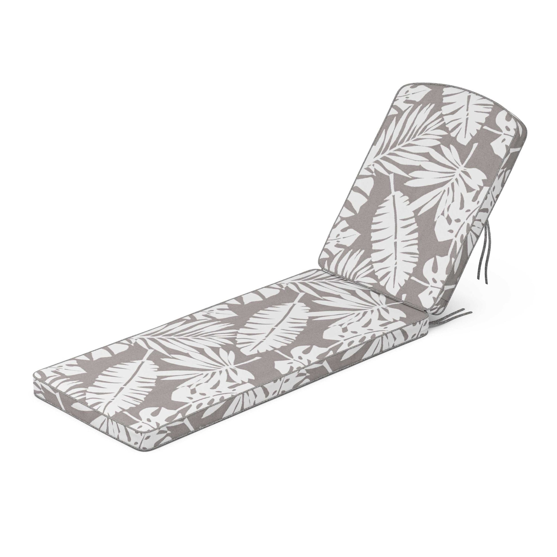 POLYWOOD Chinoiserie Chaise Cushion — Leaf Grey Mist