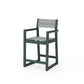 POLYWOOD EDGE Sling Counter Arm Chair — Green / Metallic Sling