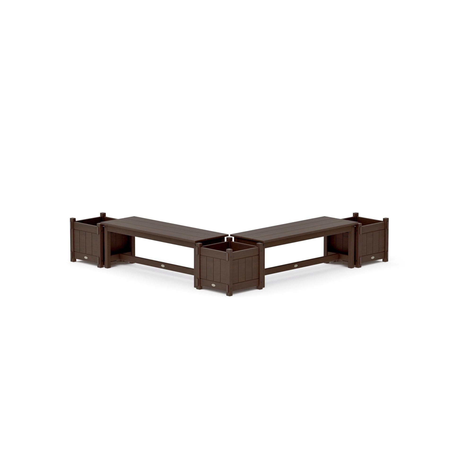 POLYWOOD 48" Vineyard L- Shaped Planter Bench Corner Set — Kona