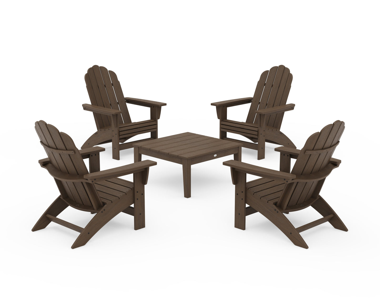 POLYWOOD 5-Piece Vineyard Grand Adirondack Chair Conversation Group — Kona