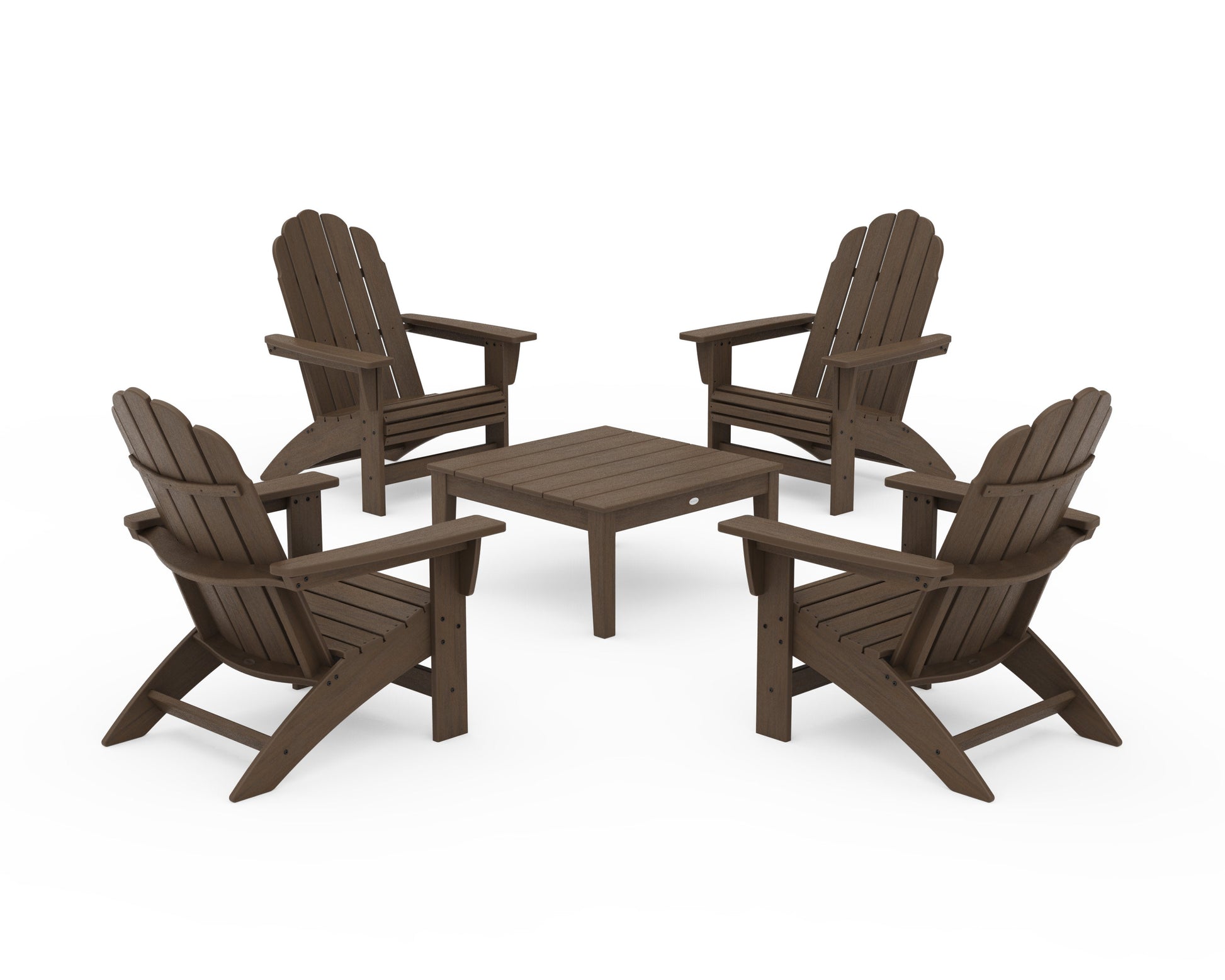 POLYWOOD 5-Piece Vineyard Grand Adirondack Chair Conversation Group — Kona