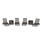 POLYWOOD Chippendale 6-Piece Chaise Set with Wheels and Umbrella Stand Accent Table — Vintage Coffee