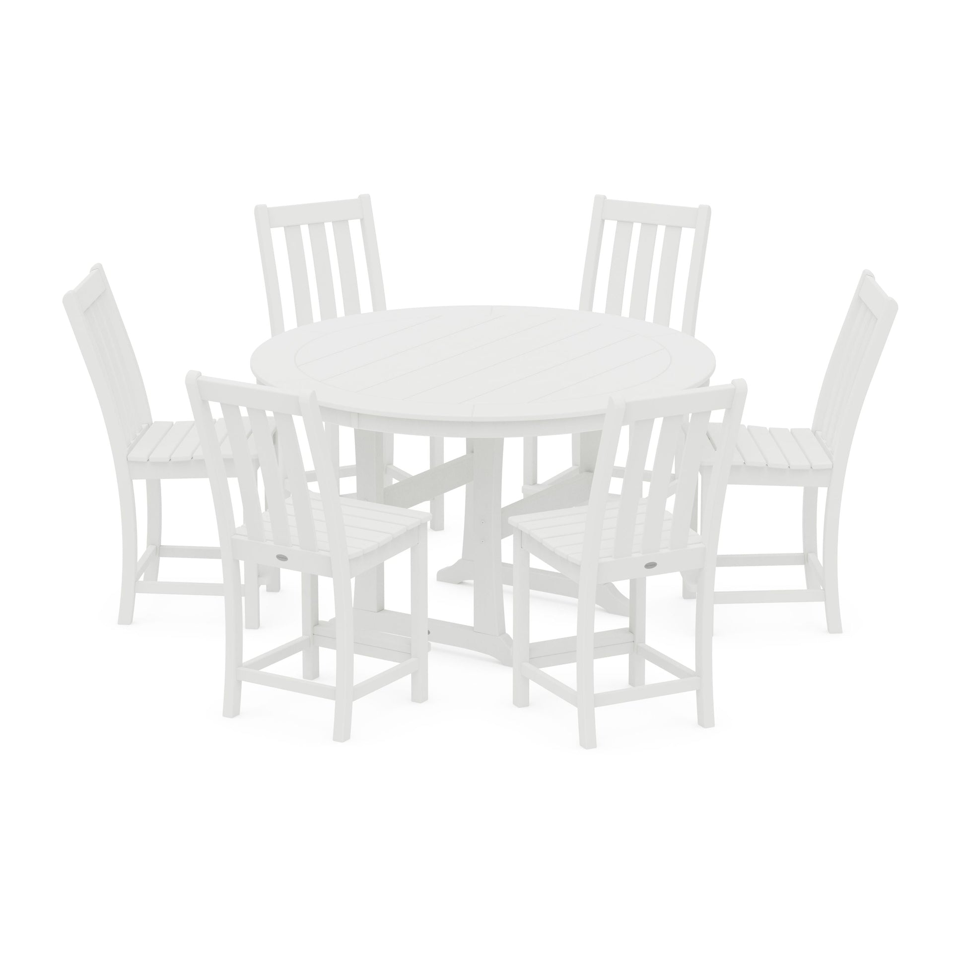 POLYWOOD Vineyard 7-Piece Side Chair Round Counter Set