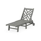 POLYWOOD Chippendale Chaise with Wheels — Slate Grey