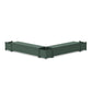POLYWOOD 72" Vineyard L- Shaped Planter Storage Bench Corner Set — Green