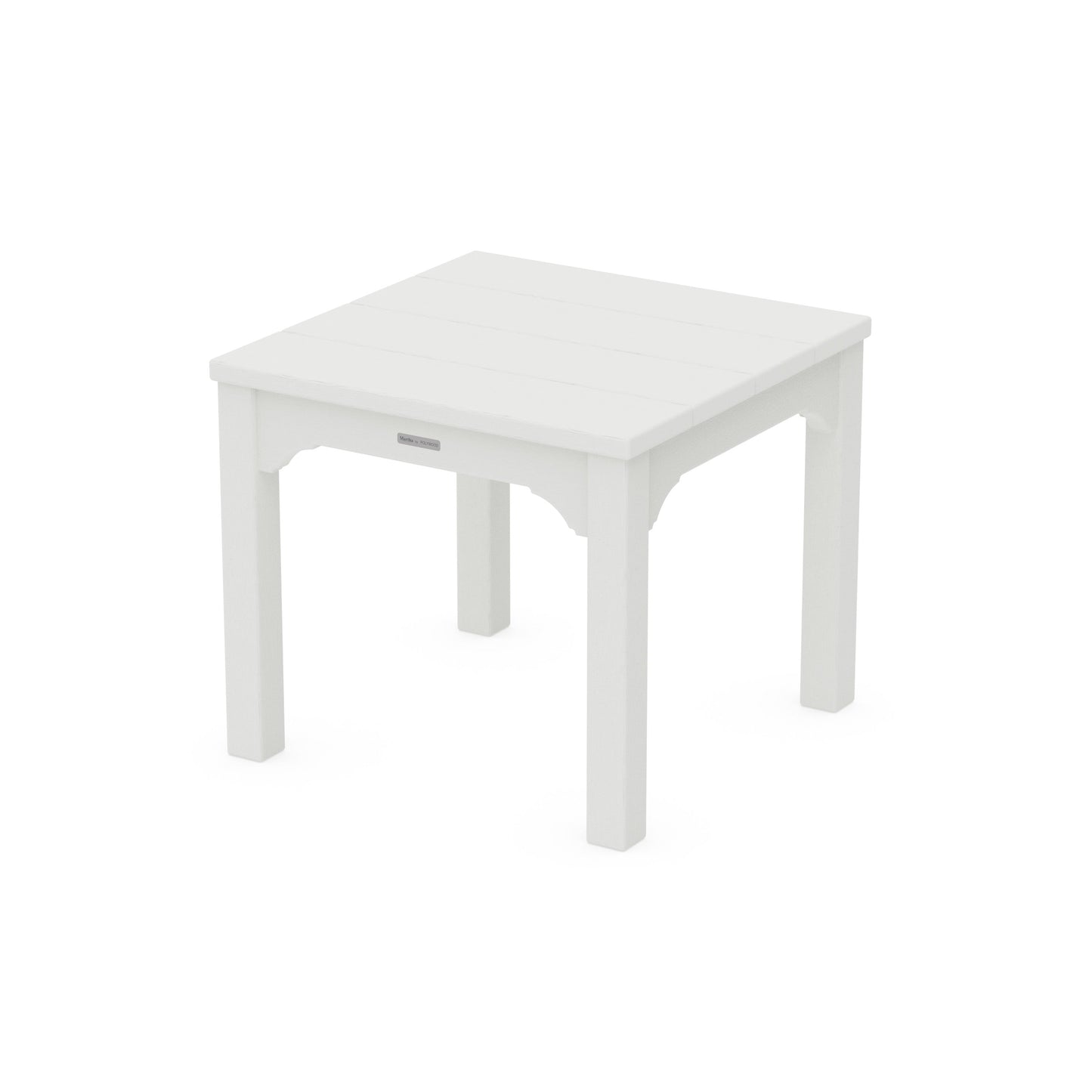 POLYWOOD Chinoiserie End Table — Vintage White