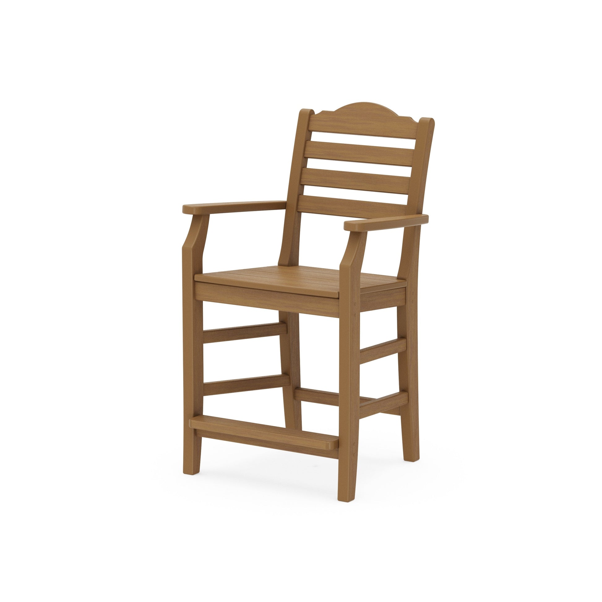 POLYWOOD Savannah Counter Arm Chair — Natural