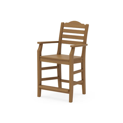 POLYWOOD Savannah Counter Arm Chair — Natural