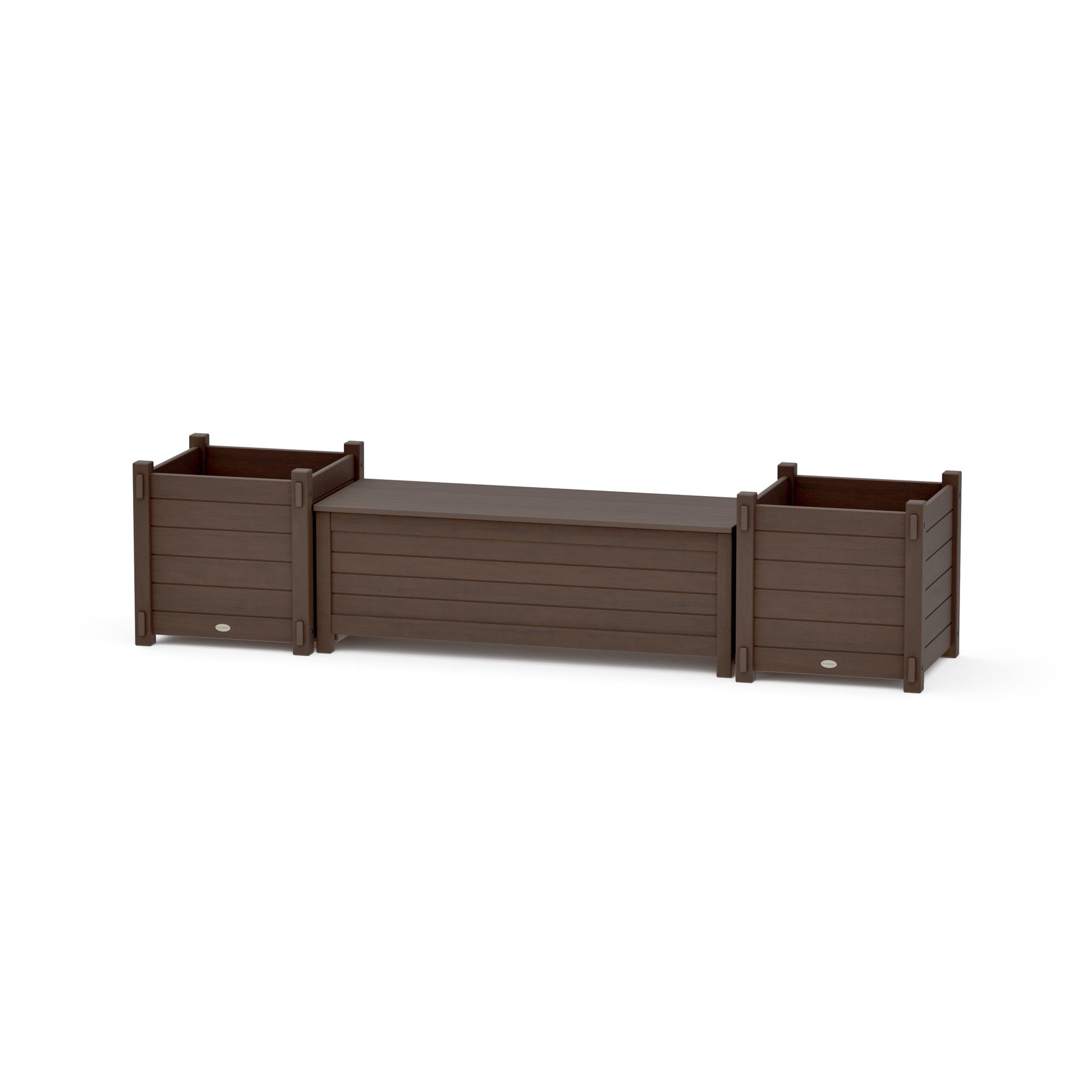 POLYWOOD 48" Nautical Straight Planter Storage Bench Set- Large — Kona