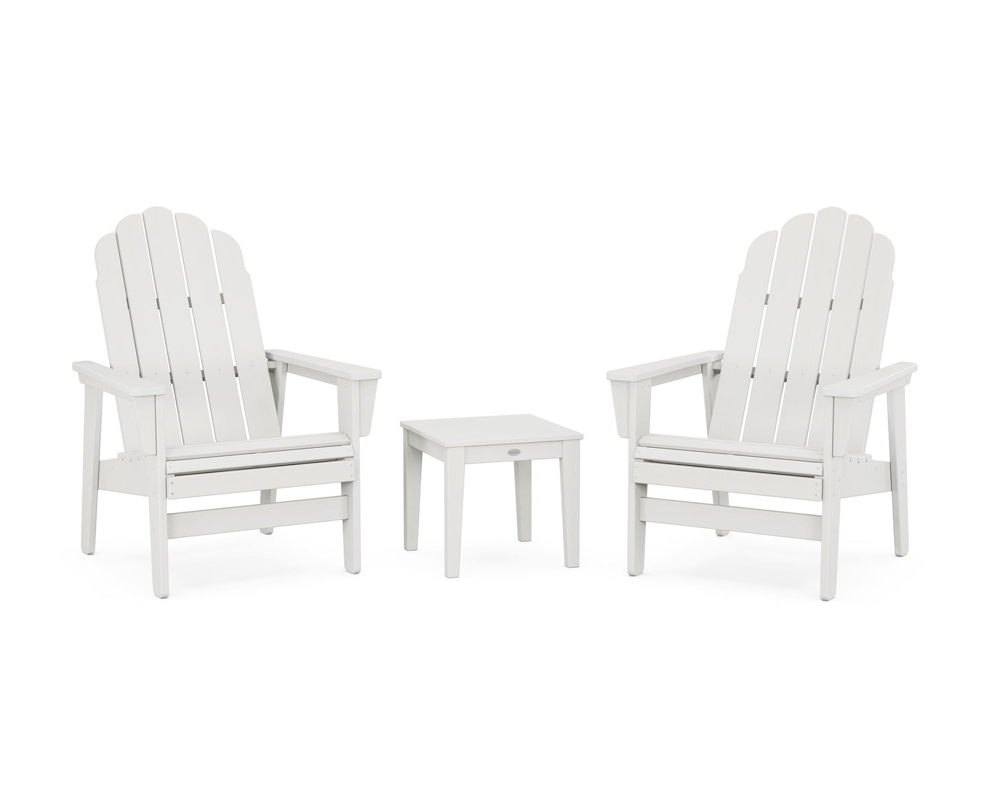 POLYWOOD 3-Piece Vineyard Grand Upright Adirondack Set — Vintage White