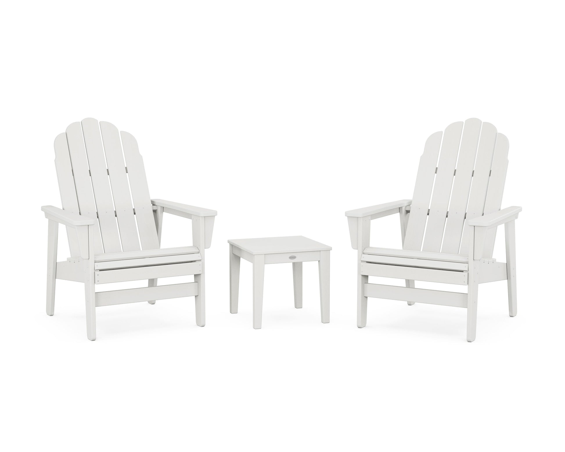 POLYWOOD 3-Piece Vineyard Grand Upright Adirondack Set — Vintage White