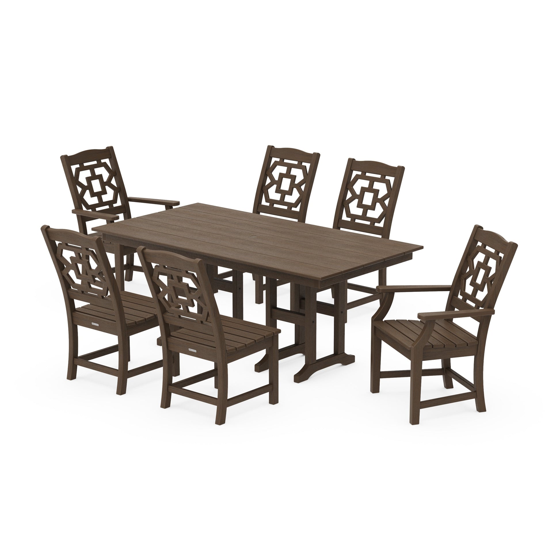 POLYWOOD Chinoiserie 7-Piece Farmhouse Dining Set — Kona
