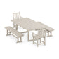POLYWOOD Traditional Garden 5-Piece Dining Set with Benches — Sand