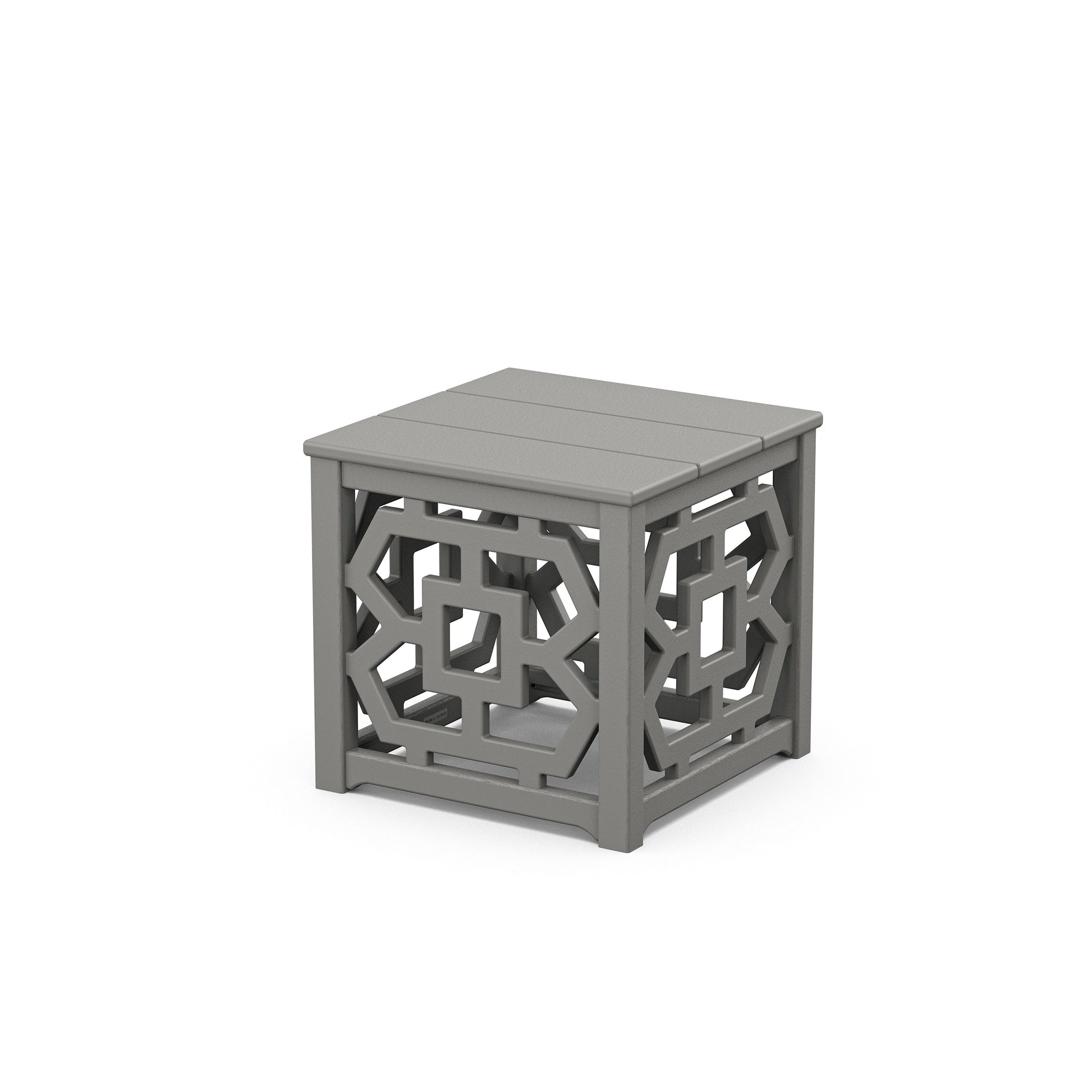 POLYWOOD Chinoiserie Accent Table — Slate Grey