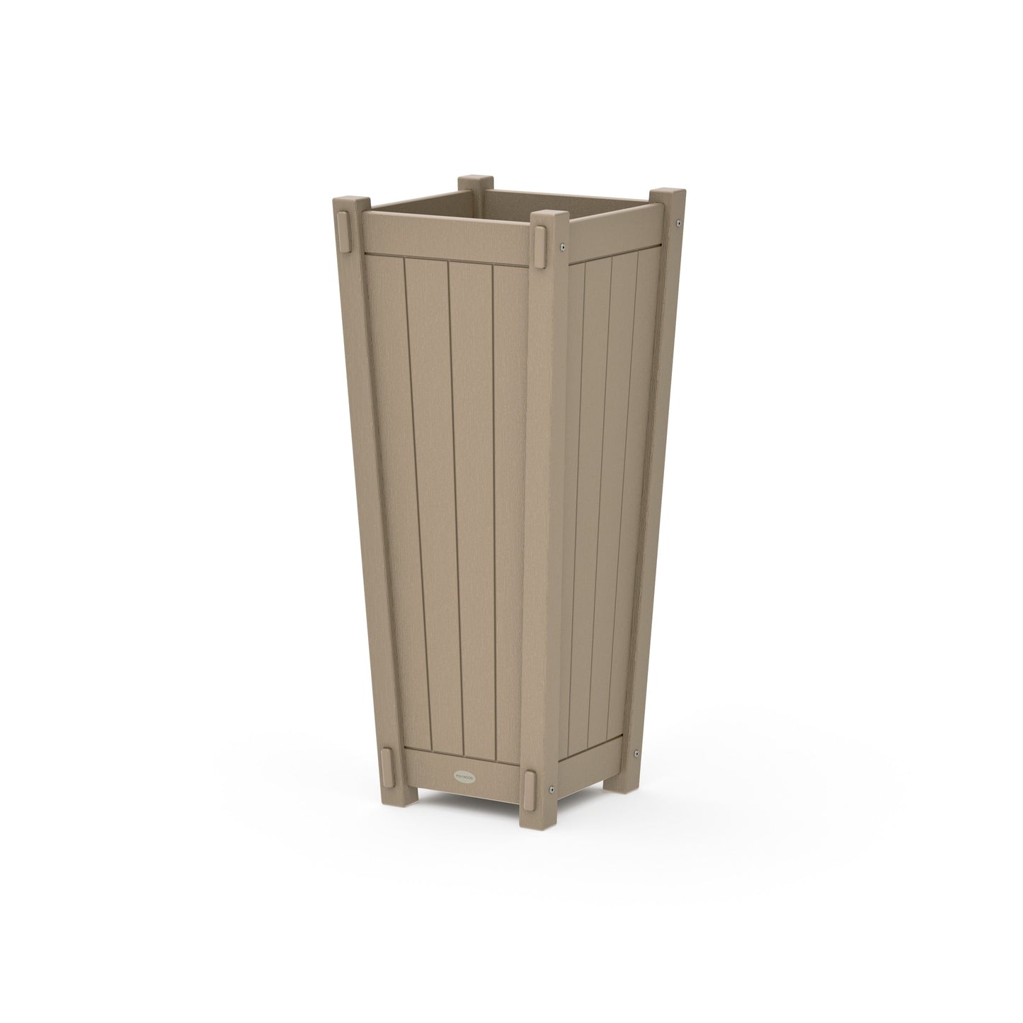 POLYWOOD Vineyard Tapered Square Tall Planter Box — Vintage Sahara