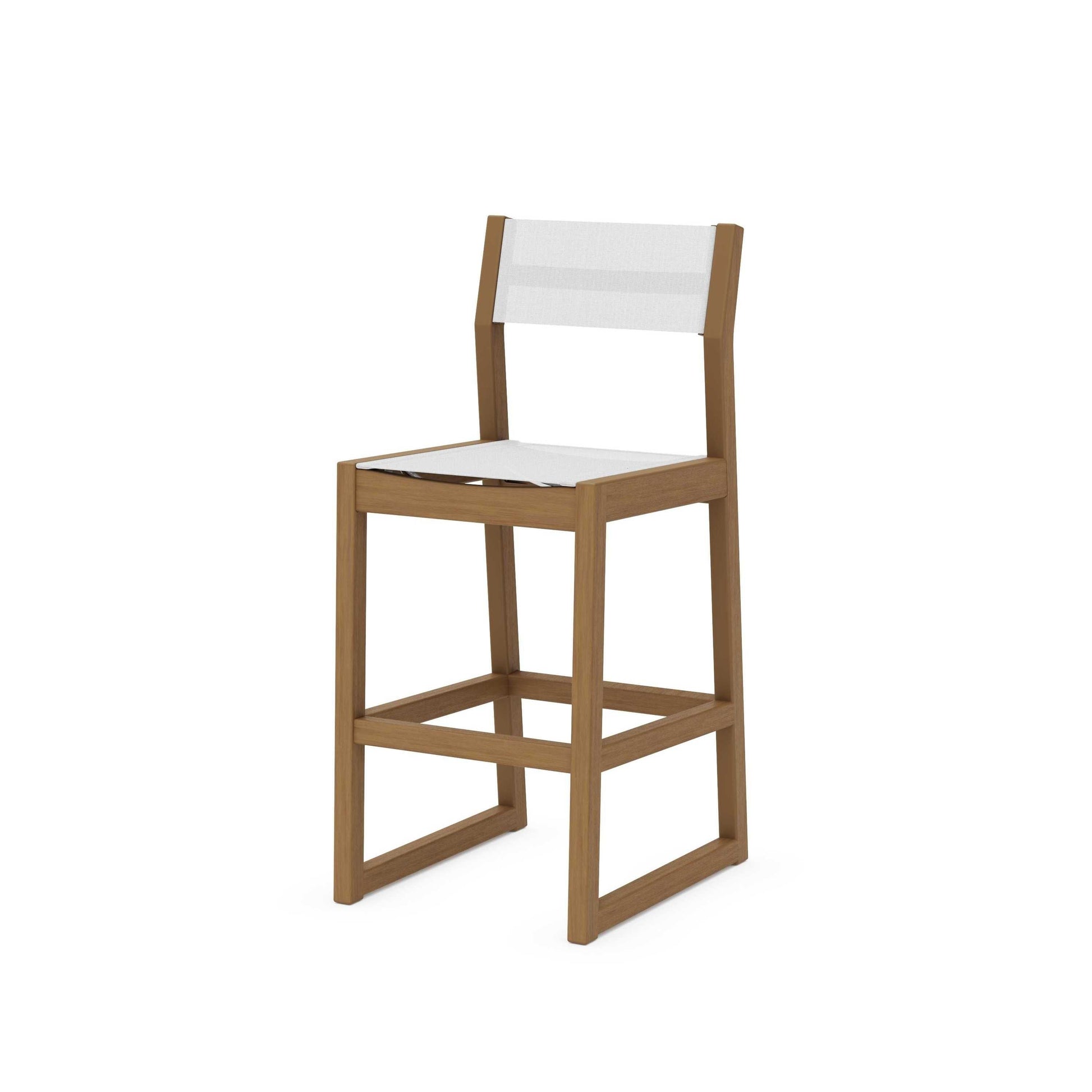 POLYWOOD EDGE Sling Bar Side Chair — Natural / White Sling