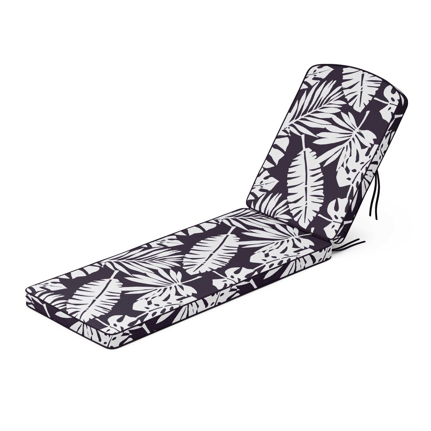 POLYWOOD Chinoiserie Chaise Cushion — Leaf Navy
