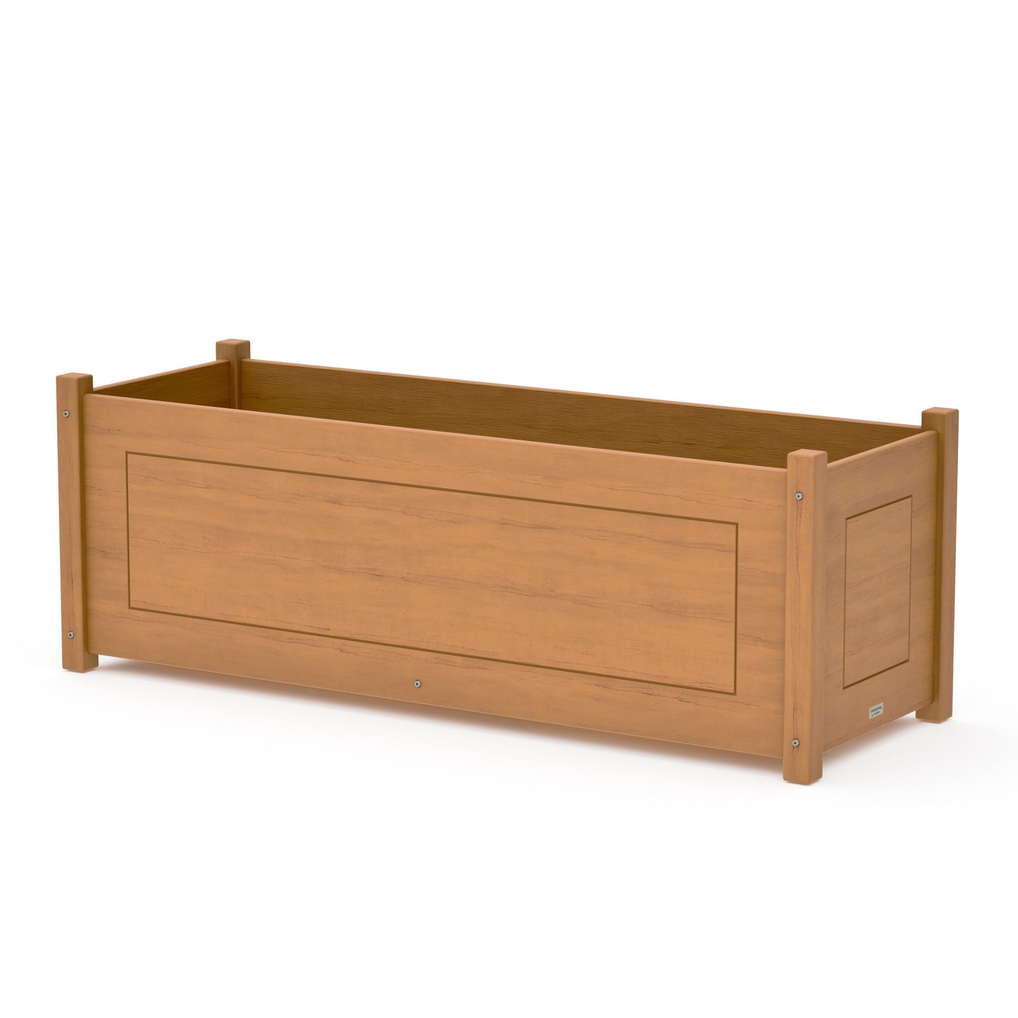 POLYWOOD Country Living Large Rectangle Triple Planter Box — Natural