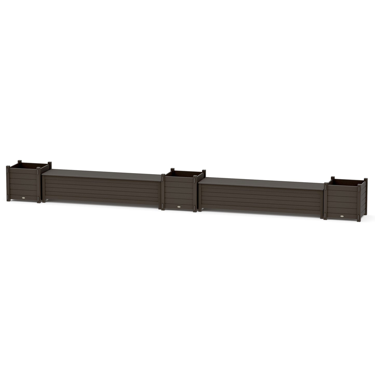 POLYWOOD 72" Nautical Straight Double Planter Storage Bench Set- Large — Vintage Coffee