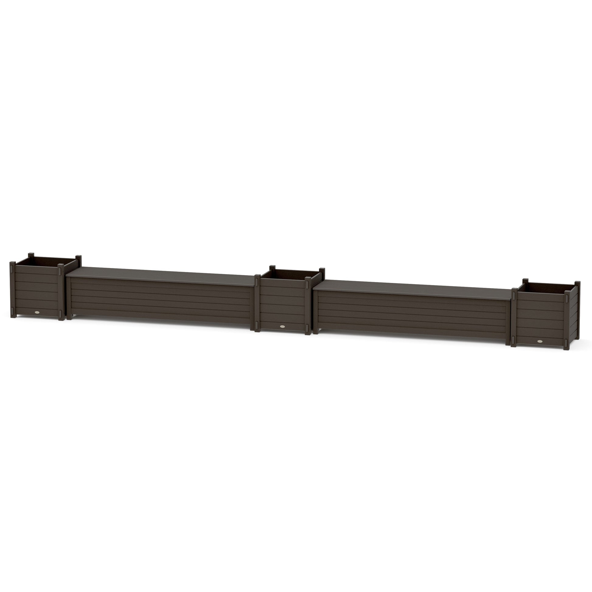 POLYWOOD 72" Nautical Straight Double Planter Storage Bench Set- Large — Vintage Coffee