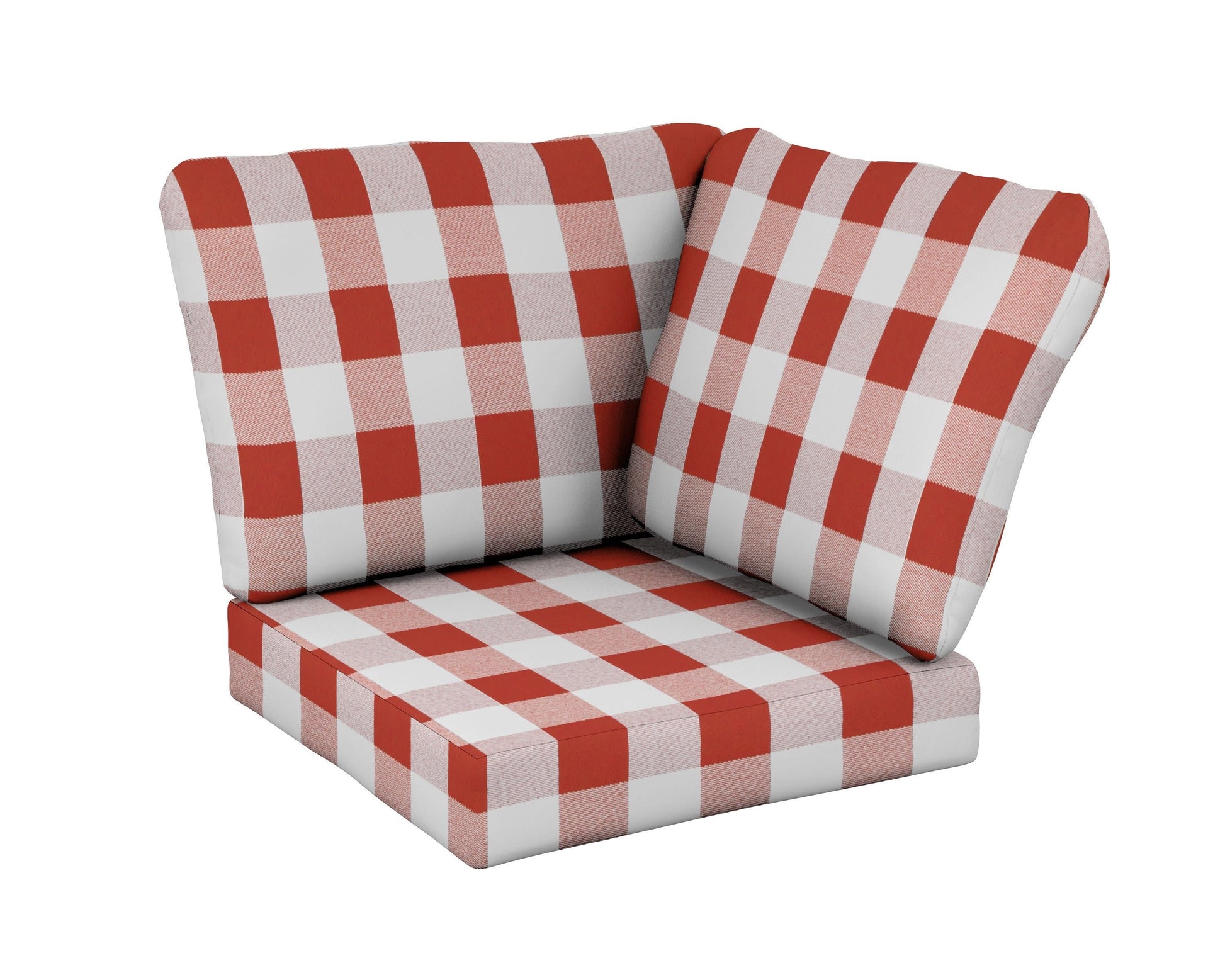 POLYWOOD Baffle Modular Corner Cushion — Buffalo Plaid Crimson