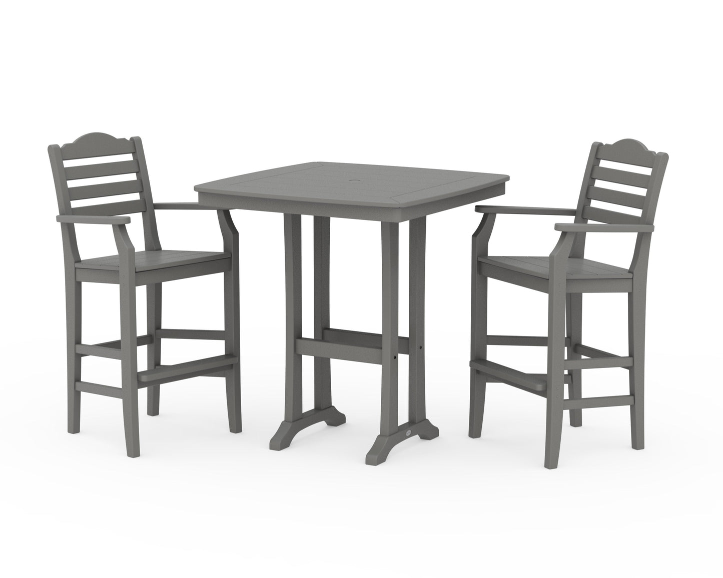 POLYWOOD Savannah 3-Piece Bar Set — Slate Grey