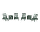 POLYWOOD Chippendale 6-Piece Chaise Set with Wheels and Umbrella Stand Accent Table — Green