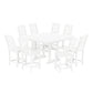 POLYWOOD Chinoiserie 9-Piece Square Side Chair Counter Set with Trestle Legs — White