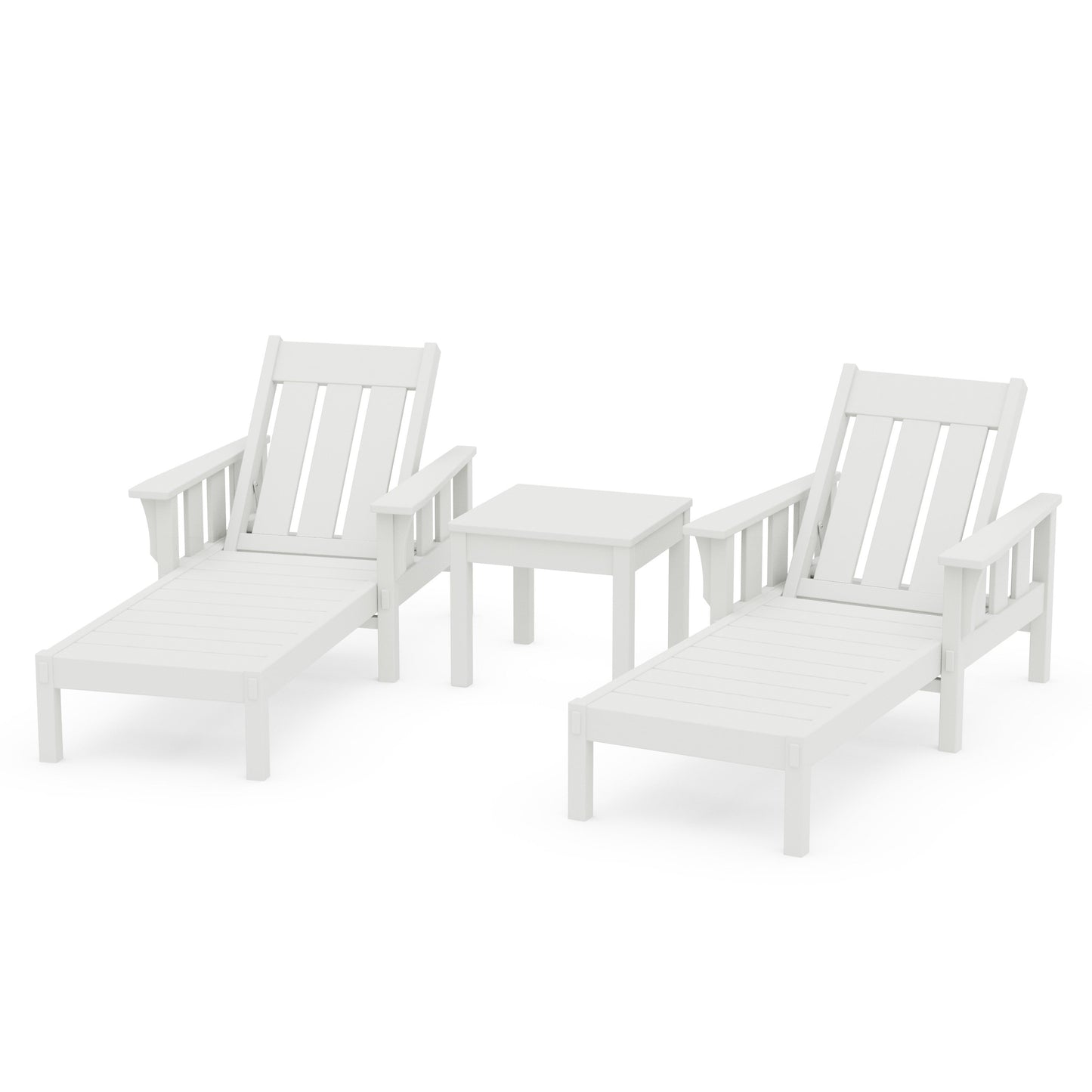 POLYWOOD Acadia 3-Piece Chaise Set — Vintage White