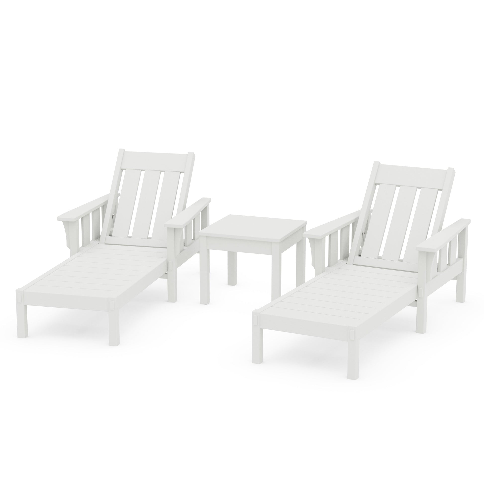 POLYWOOD Acadia 3-Piece Chaise Set — Vintage White