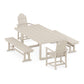 POLYWOOD Classic Adirondack 5-Piece Dining Set with Benches — Sand